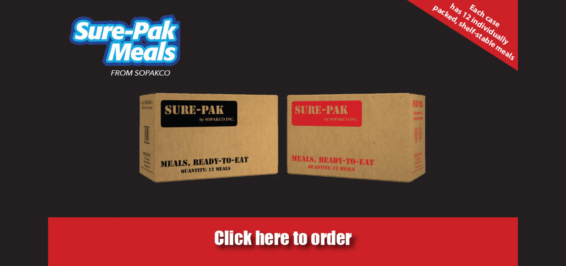 Sure Pak MRE (Meal-Ready-to-Eat) Case - 12-Pack